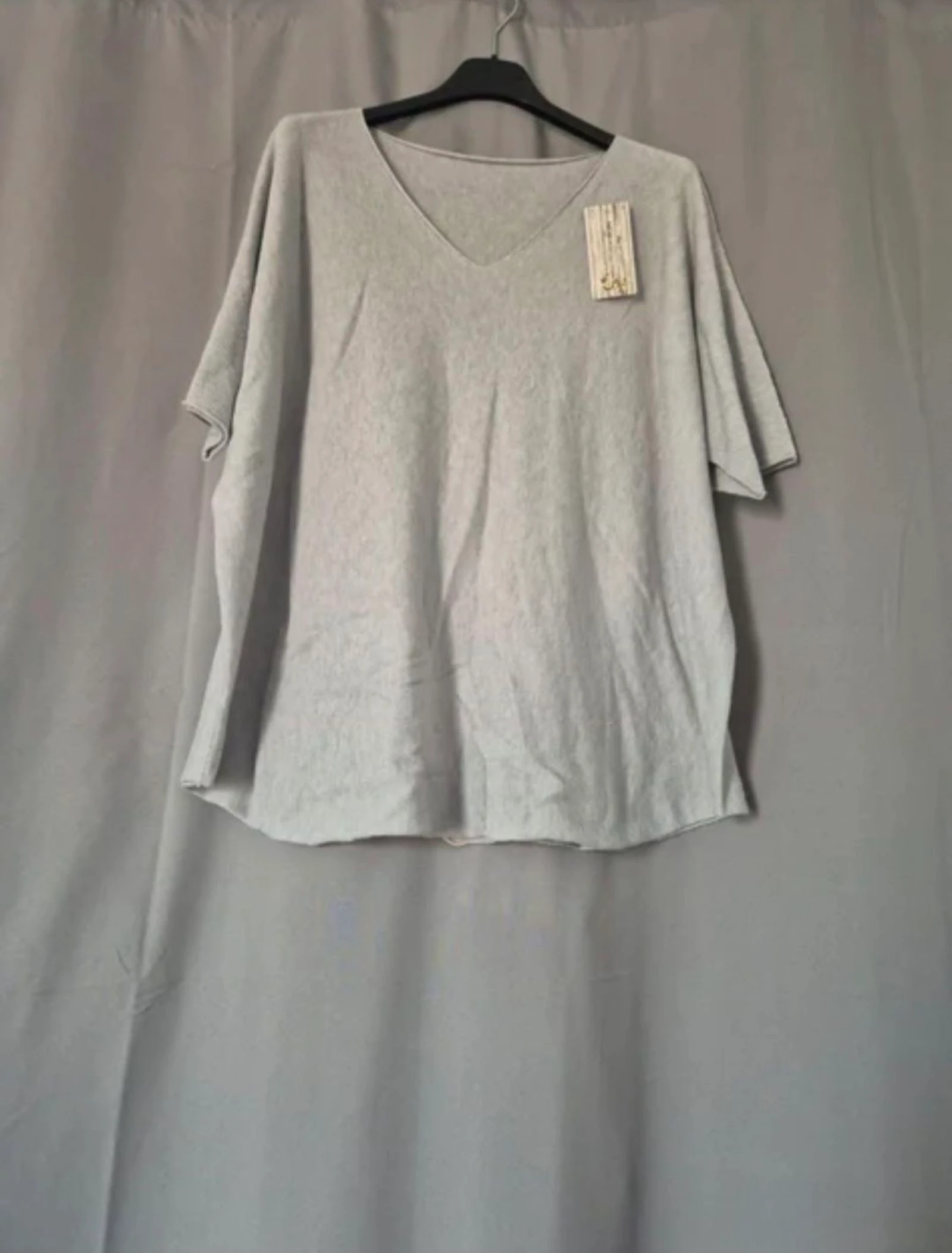 Pull léger manches courtes Gris